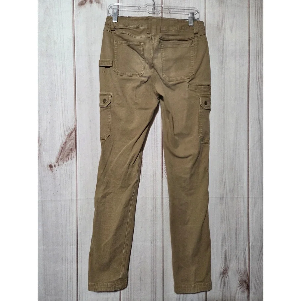 Duluth Trading Co Curvesetter Cargo Pants Womens 4x33 Tan Brown Utility Workwear